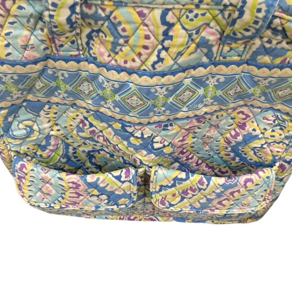 Vera Bradley Retired Capri Blue Large Quilted Paisley Shoulder Tote Bag - Picture 11 of 12